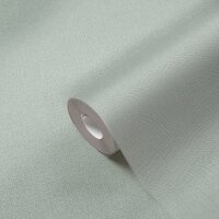 363797 Papier peint uni structure lin vert menthe AS...