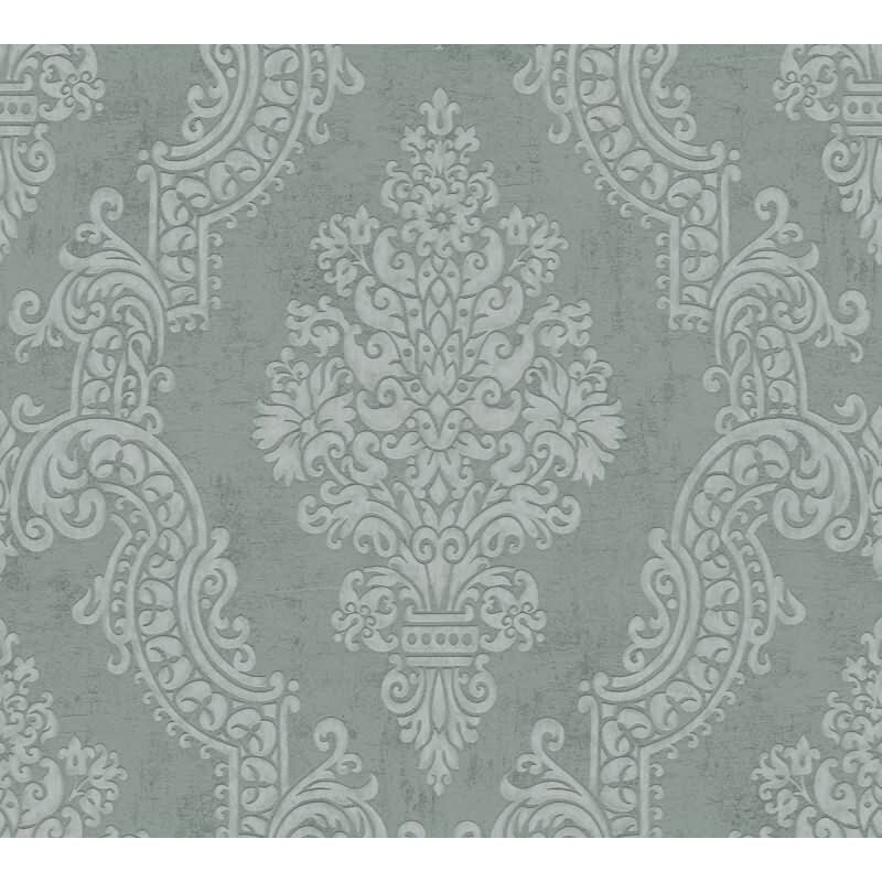 397651 Papier peint baroque ornements vert foncé AS Creation