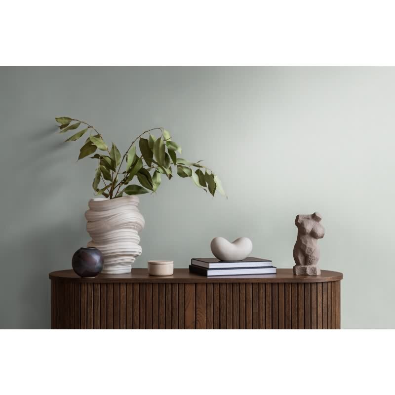 397720 Papier peint uni effet lin gris menthe - AS Creation