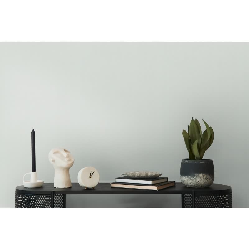 397720 Papier peint uni effet lin gris menthe - AS Creation