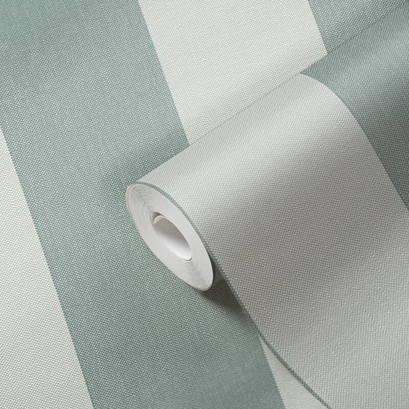 397911 Papier peint rayures vert structure lin moderne AS Creation