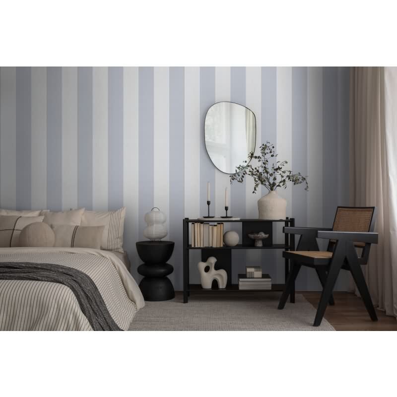 397935 Papier peint rayures gris bleu moderne AS Creation