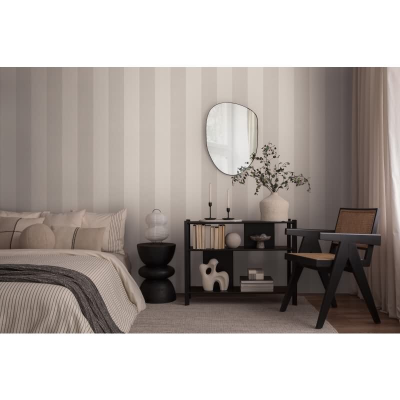397973 Papier peint rayures beige crème gris lin moderne AS Creation