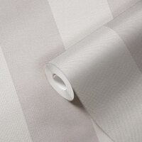 397973 Papier peint rayures beige cr&egrave;me gris lin...